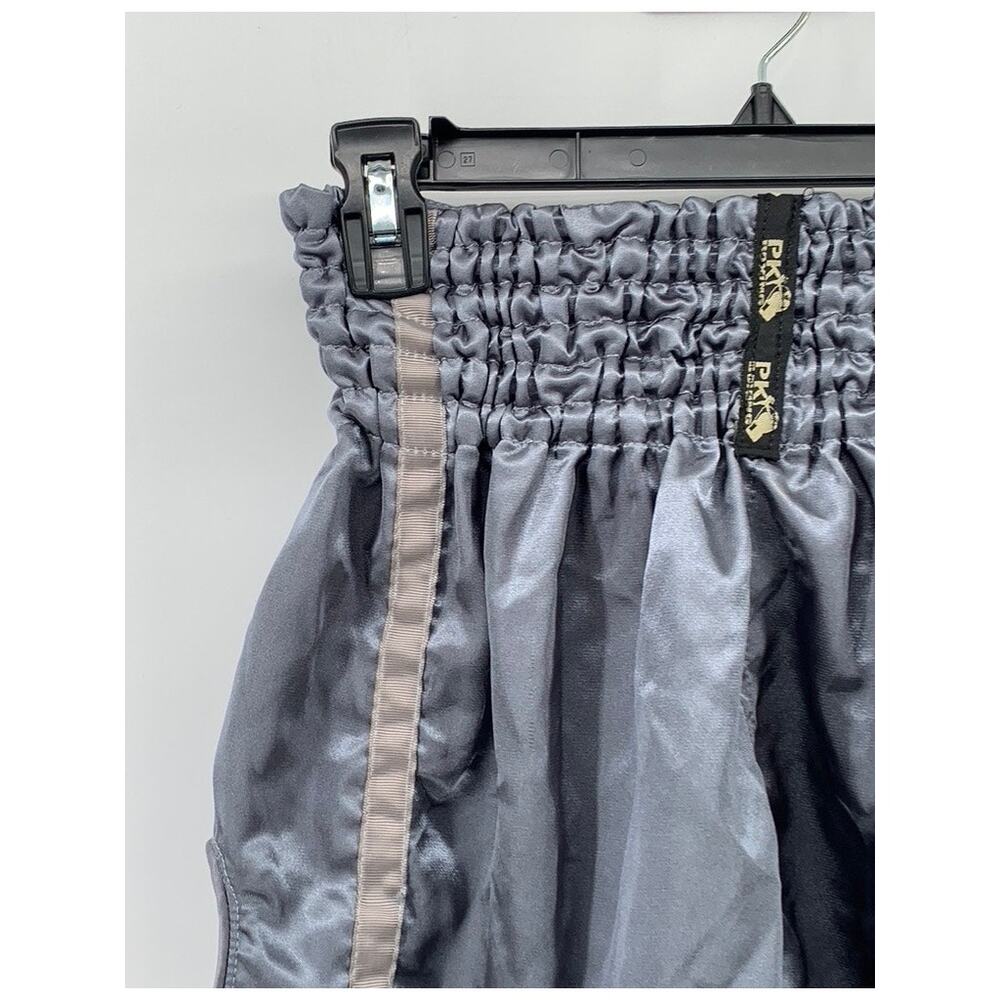 PK BOXING AMANPURI Men's Gray Smocked Pull-On Sport Maui Thai Boxing Shorts SZ L - Picture 3 of 9